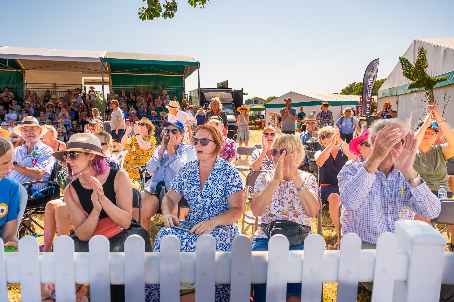 Members in the front-row ringside enclosure
