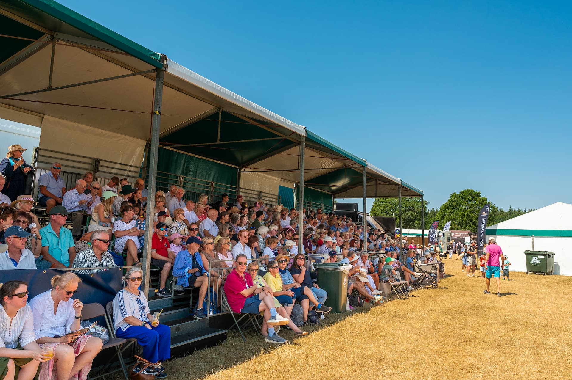 Covered members' grandstand seating at the New Forest Show